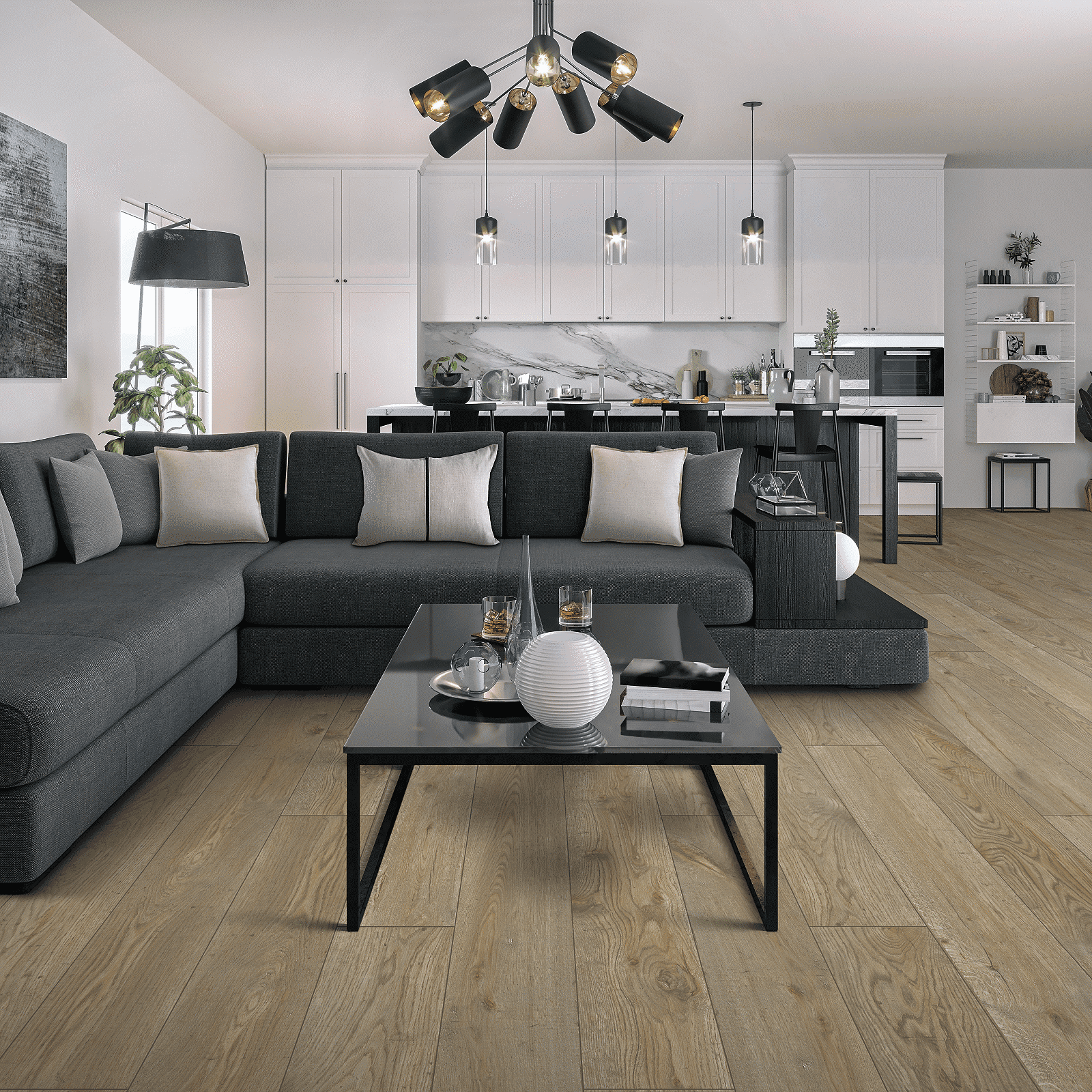 A living room with couches and tables in it