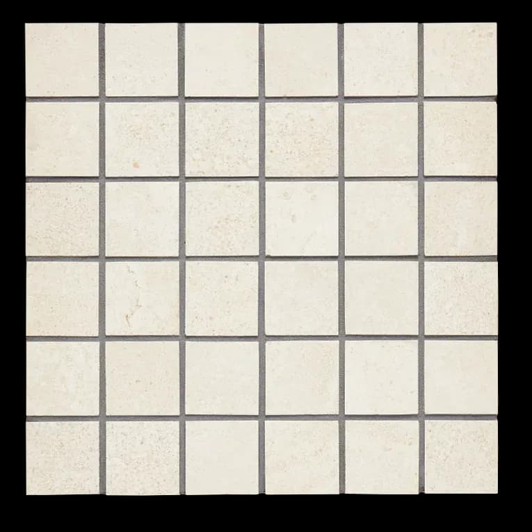A white tile floor with some black lines