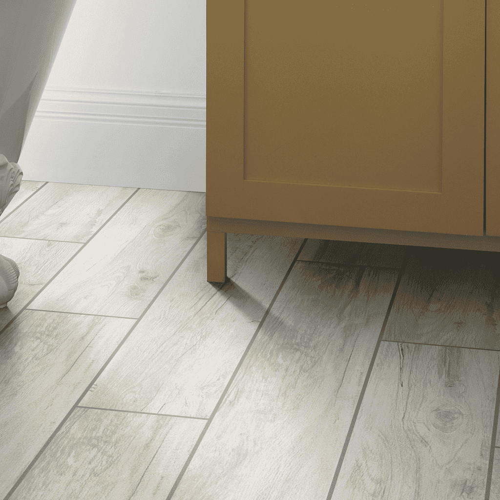 A person standing in front of a bathroom sink.