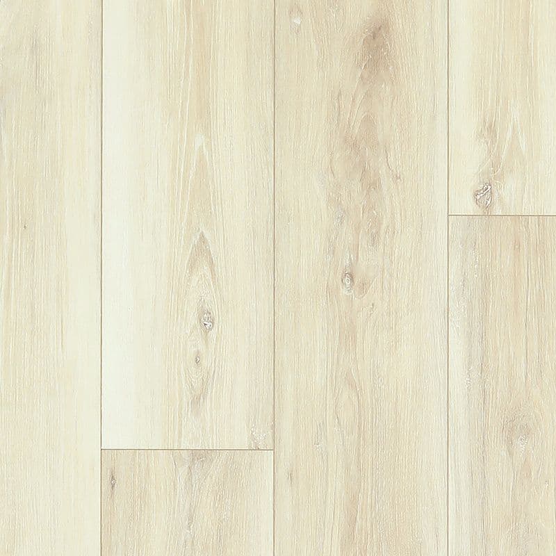 A white wood floor with some brown lines