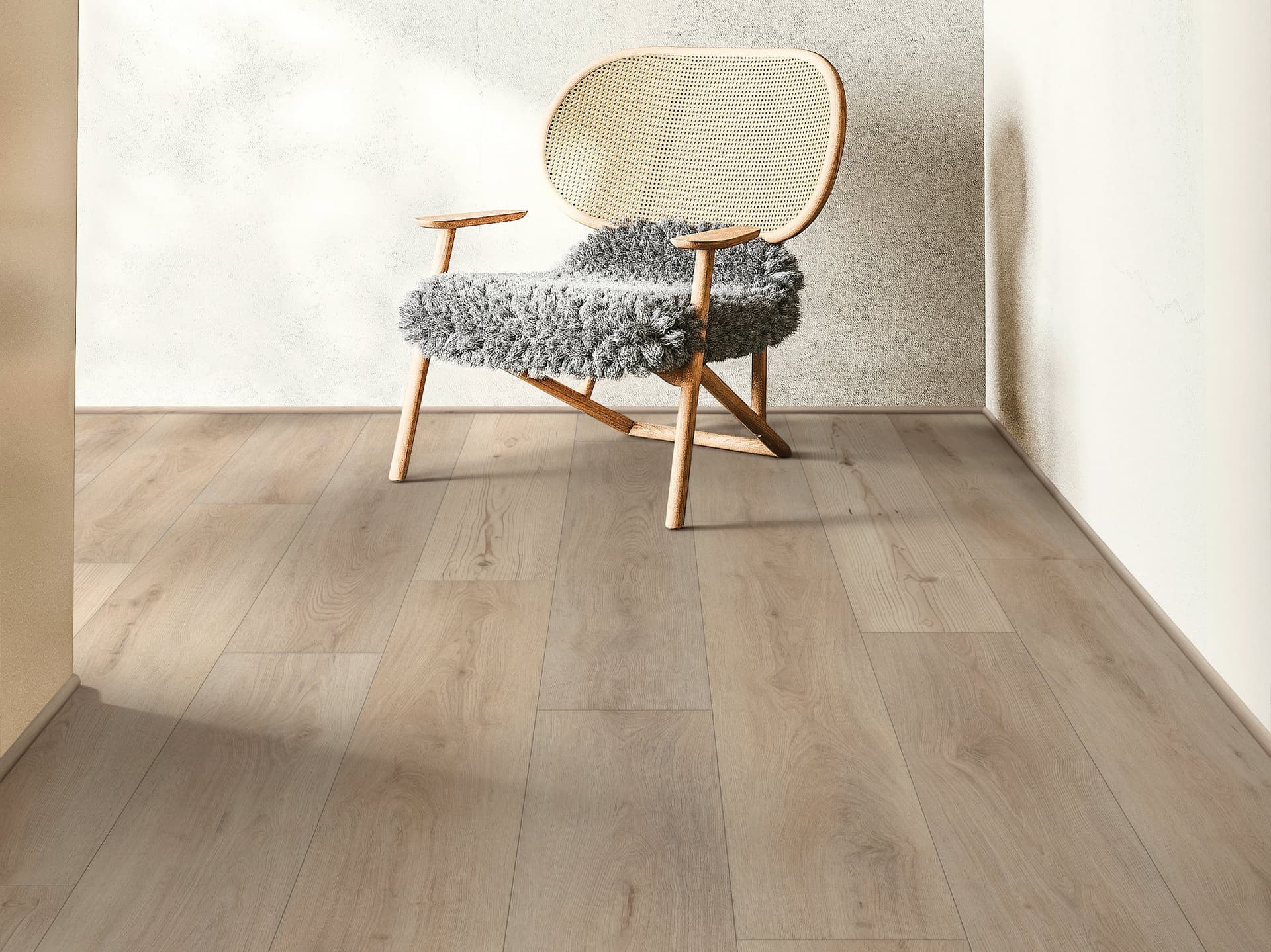 A chair and some wood floors in a room.