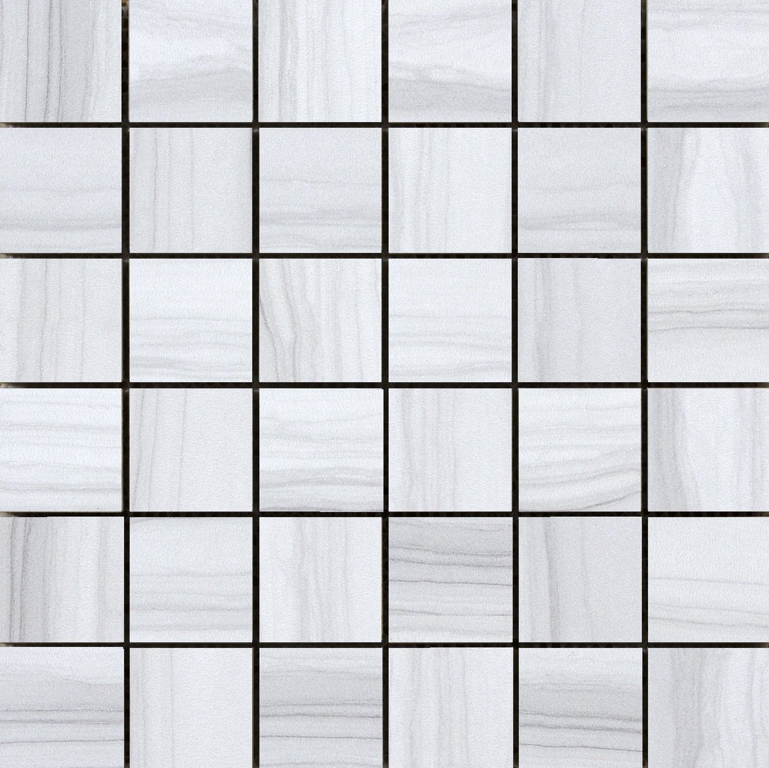 A white tile floor with some black lines