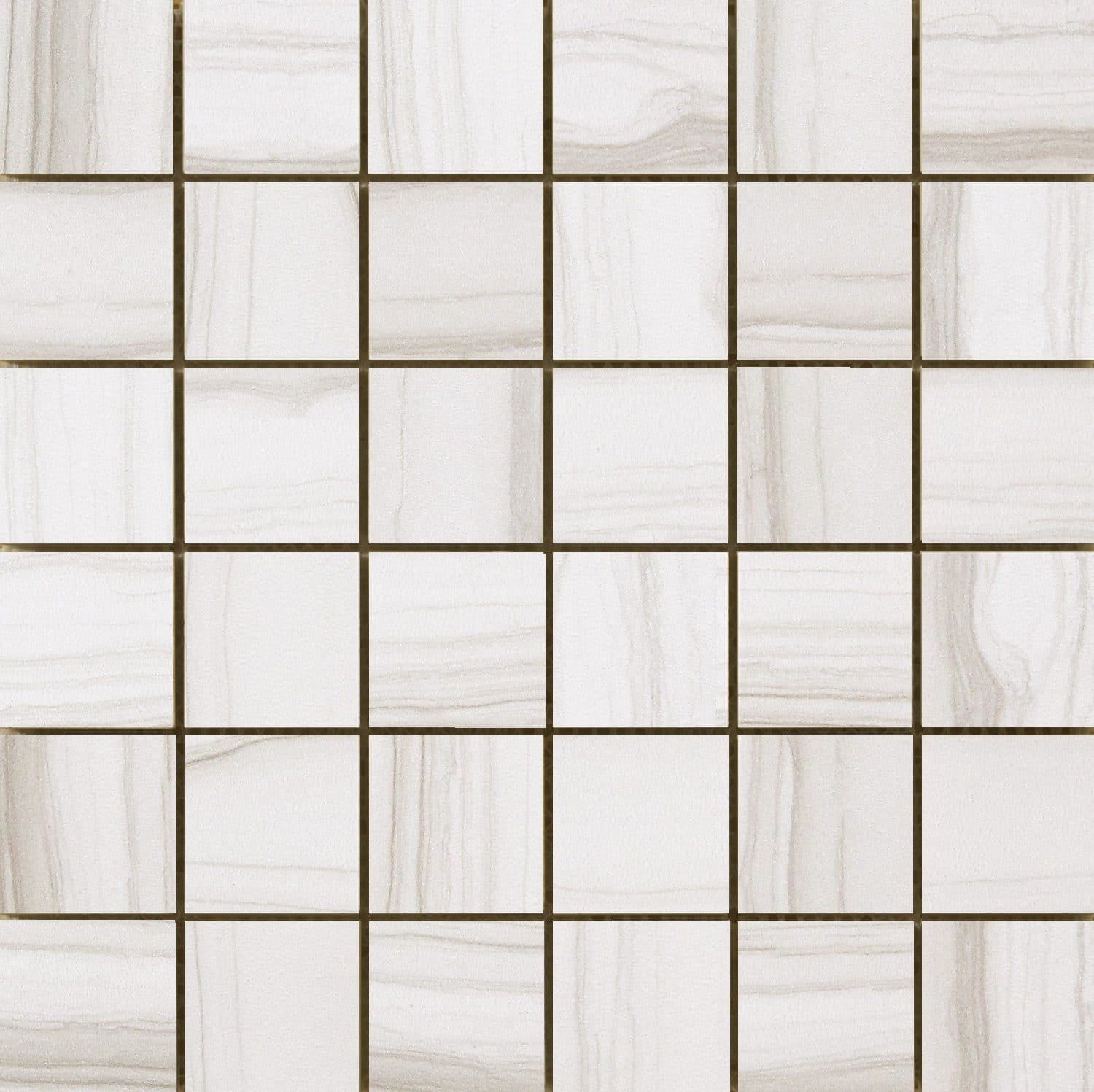 A white tile floor with some small squares