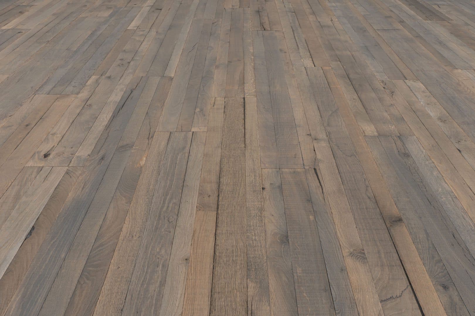 A wooden floor with many different wood planks.