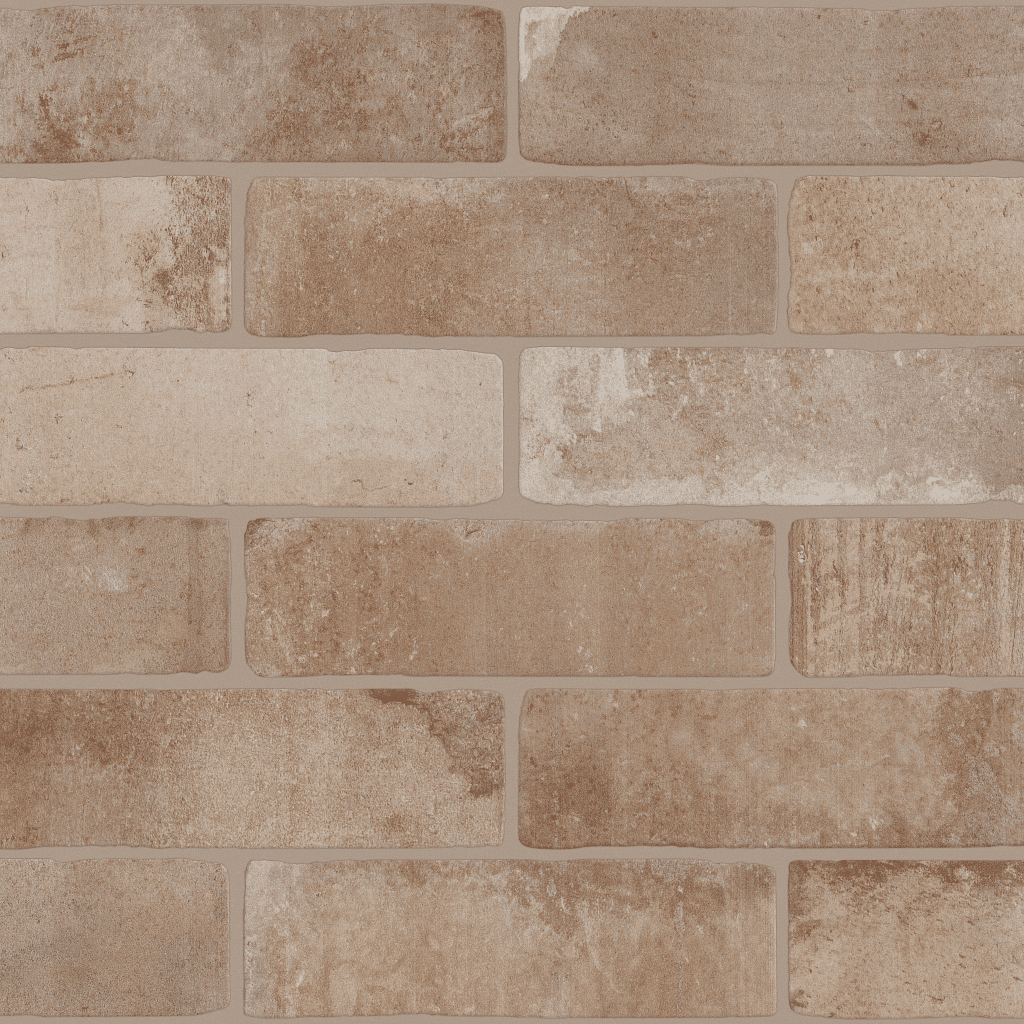 A brick wall with some kind of brown color