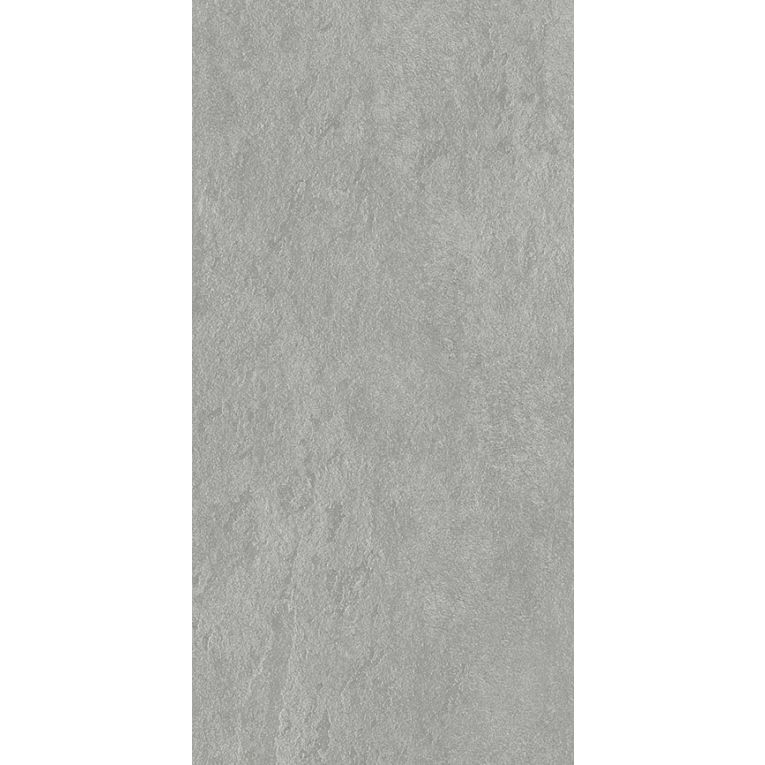 A gray tile floor with no grout.