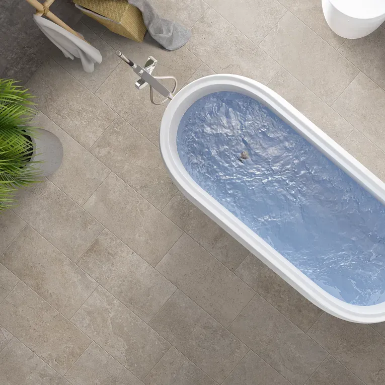 A bath tub with water coming out of it.