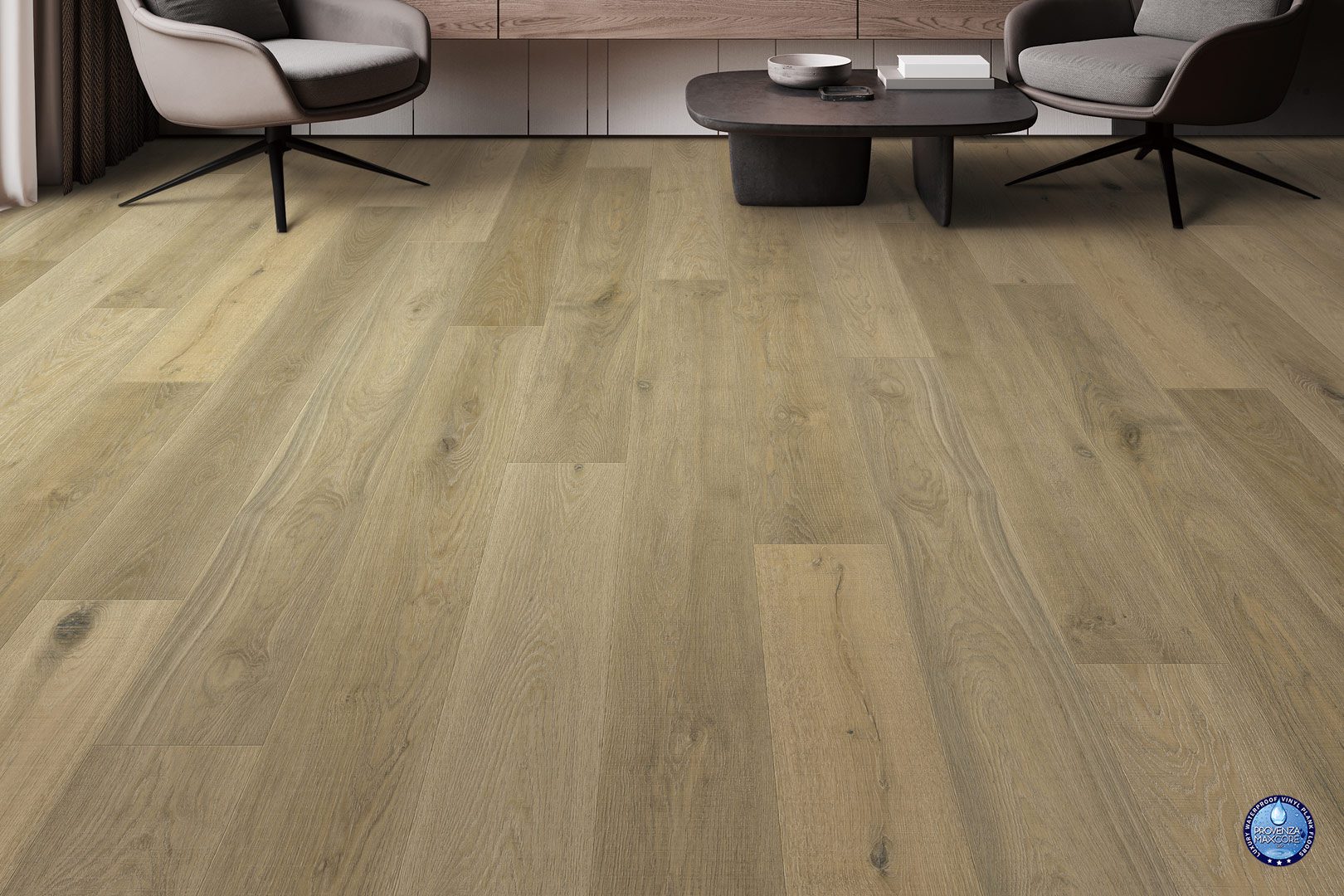 A living room with chairs and tables, and a coffee table.