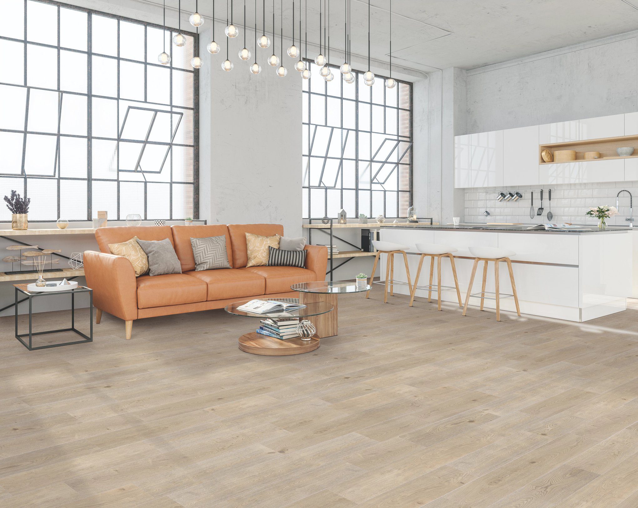 A living room with a couch and table in it