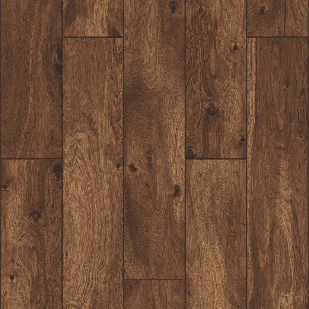 A wood floor with some type of brown stain.