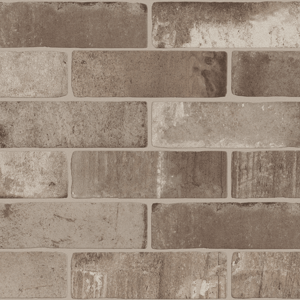 A brick wall with some type of concrete