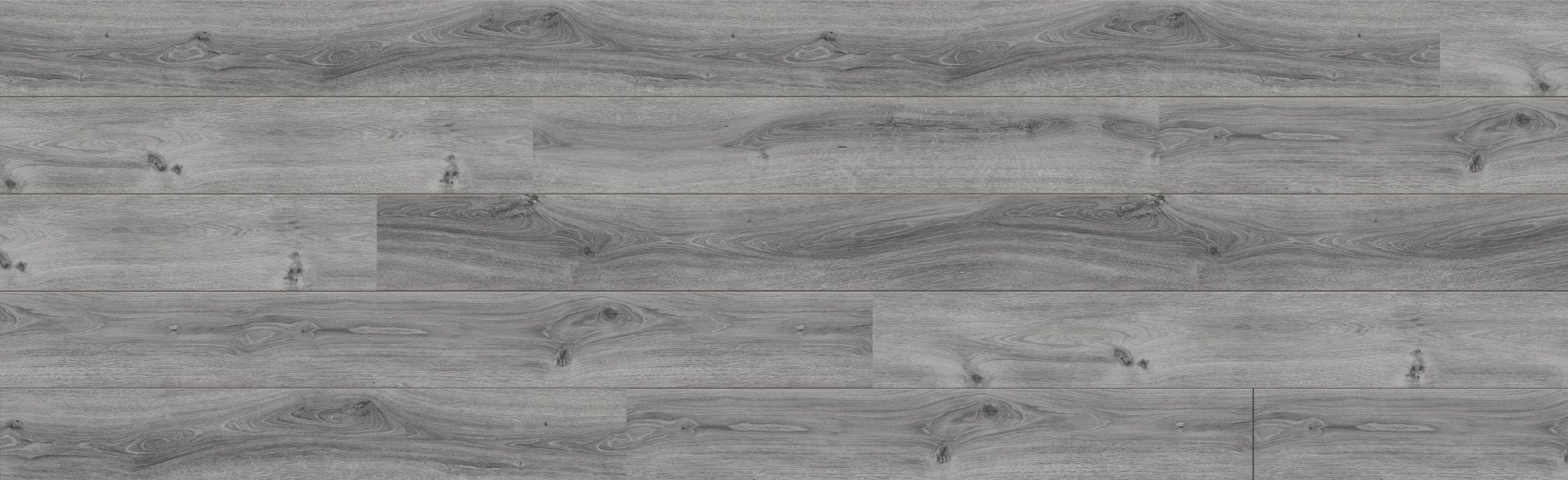 A gray wood floor with some white lines