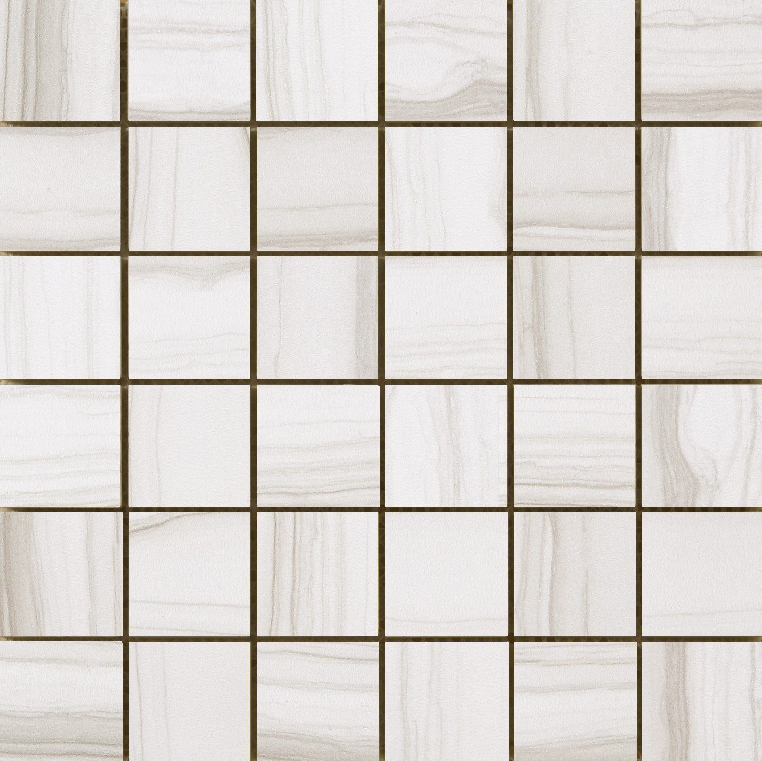 A white tile floor with some small squares