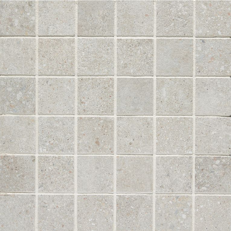 A close up of the tile surface of a bathroom floor