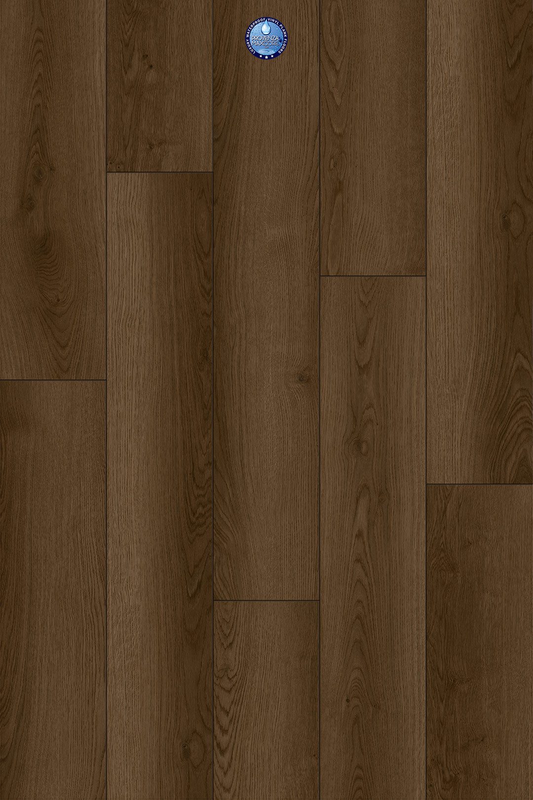 A dark brown wood floor with some type of pattern