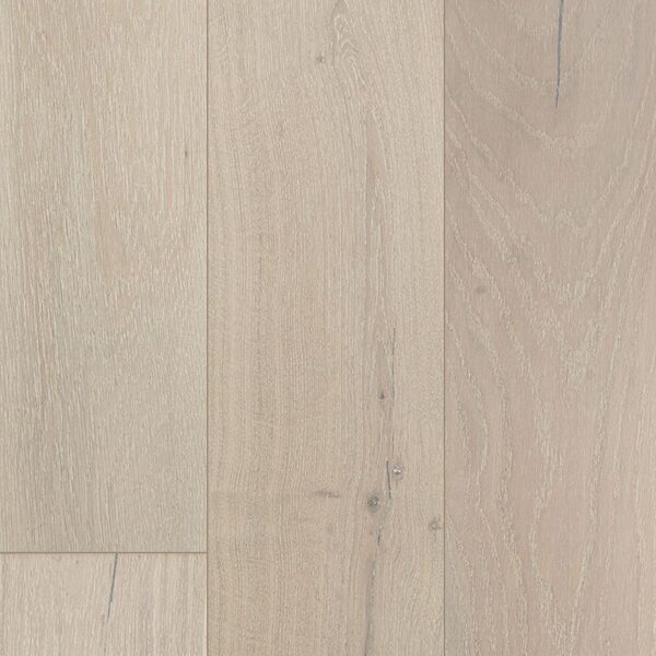 A white wood floor with some brown lines