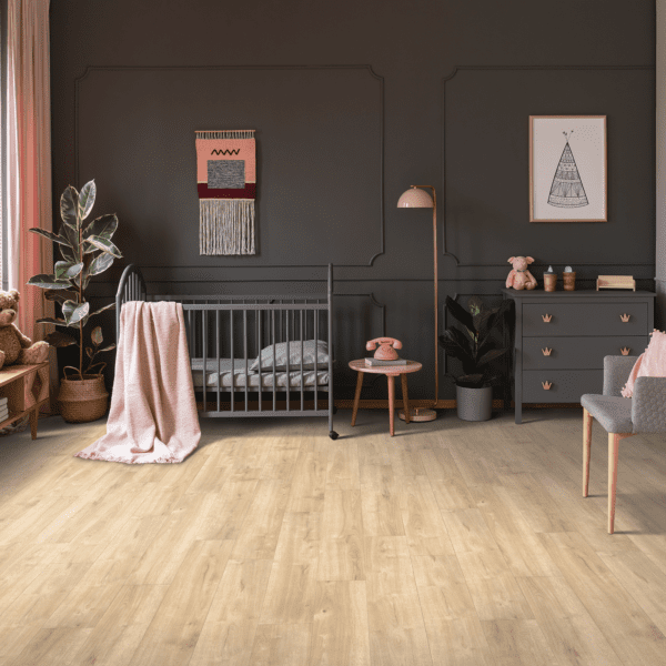 A living room with wooden floors and walls.
