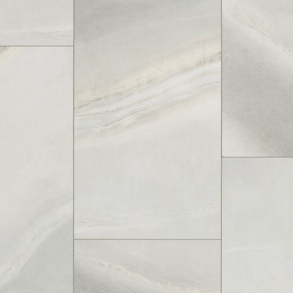 A white tile floor with some lines on it