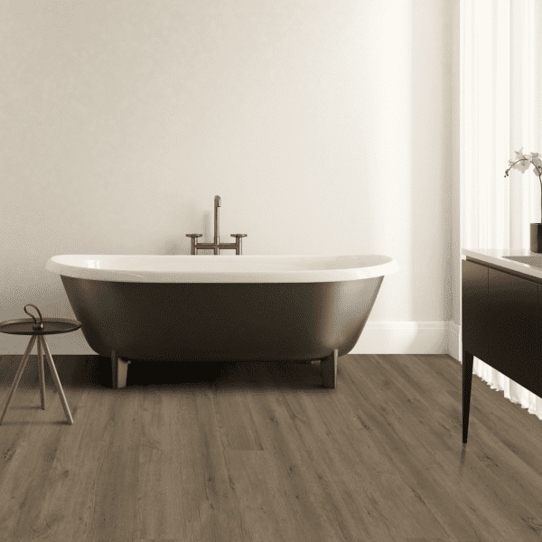 A bathroom with a tub and sink in it