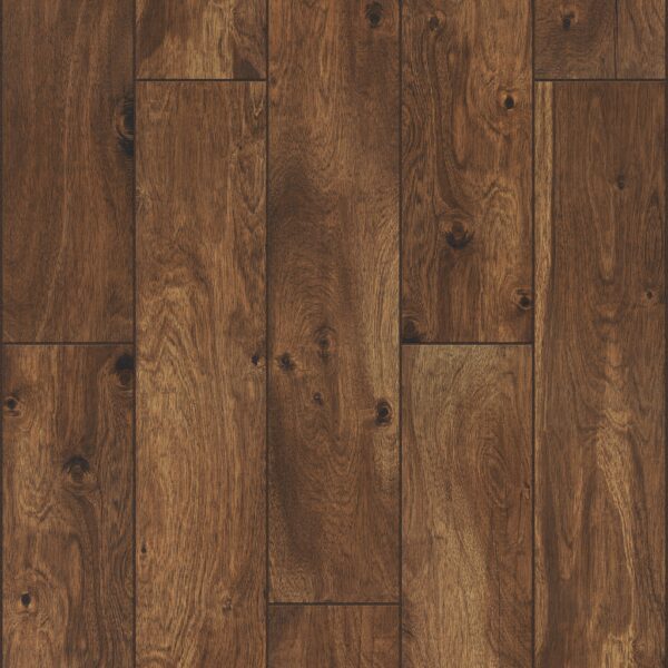 A wood floor with some type of brown stain.