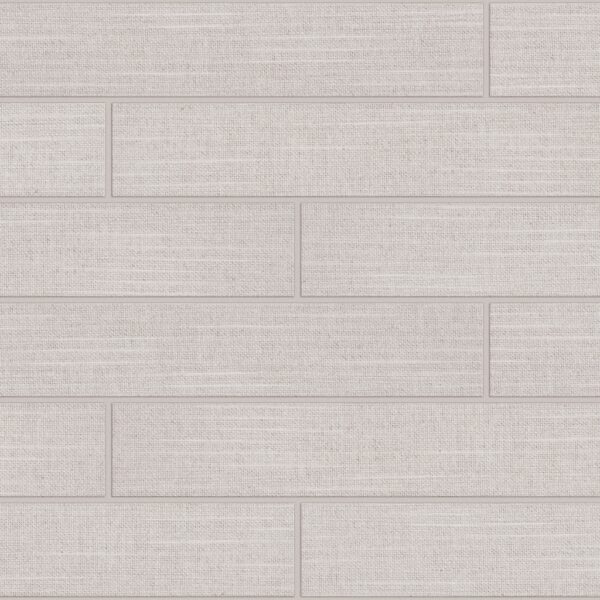 A white tile floor with some wood grain