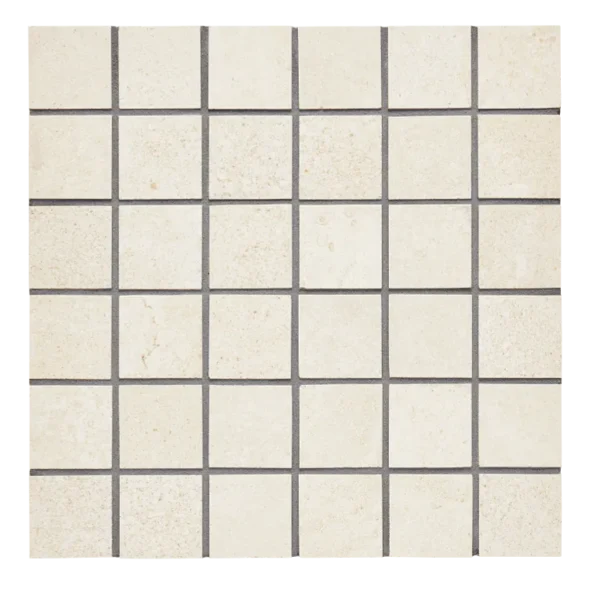 A white tile floor with some black lines