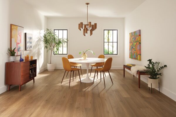 A dining room with chairs and tables in it