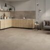 A kitchen with a table and chairs, and a chair.